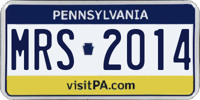 PA license plate MRS2014