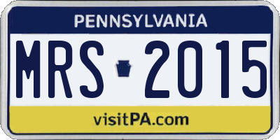 PA license plate MRS2015