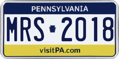 PA license plate MRS2018