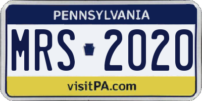 PA license plate MRS2020