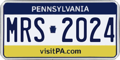 PA license plate MRS2024