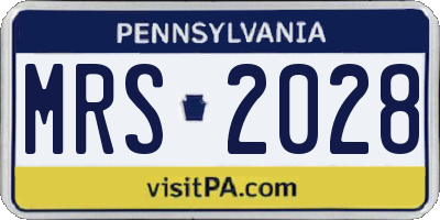 PA license plate MRS2028