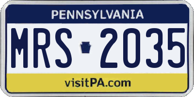 PA license plate MRS2035