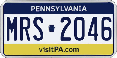 PA license plate MRS2046