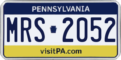 PA license plate MRS2052