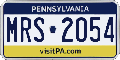 PA license plate MRS2054