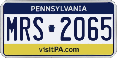 PA license plate MRS2065
