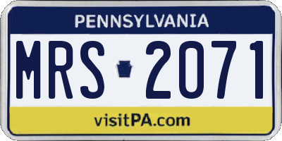 PA license plate MRS2071