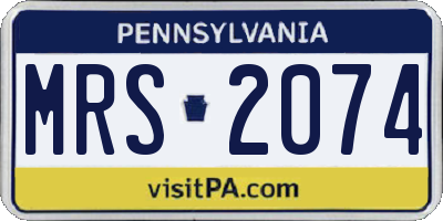PA license plate MRS2074