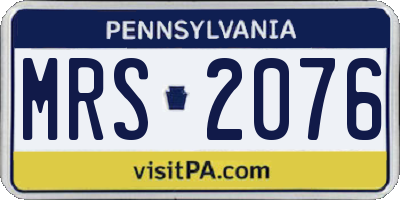 PA license plate MRS2076