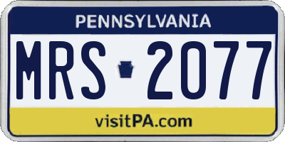 PA license plate MRS2077