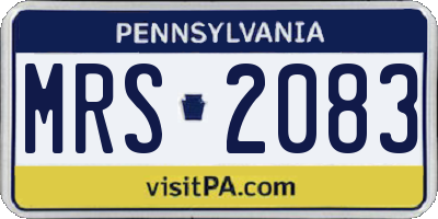 PA license plate MRS2083