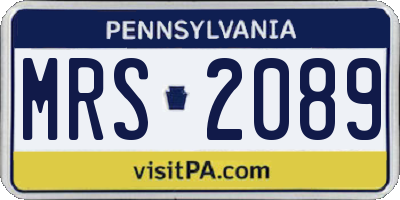 PA license plate MRS2089