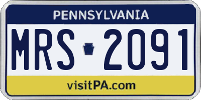 PA license plate MRS2091