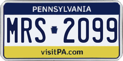PA license plate MRS2099