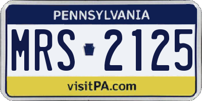 PA license plate MRS2125