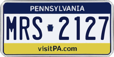 PA license plate MRS2127