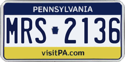 PA license plate MRS2136