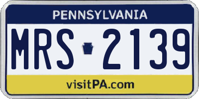 PA license plate MRS2139