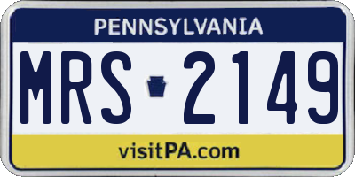 PA license plate MRS2149