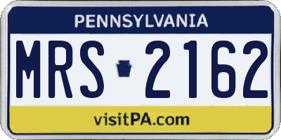 PA license plate MRS2162