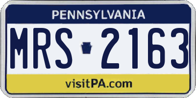 PA license plate MRS2163