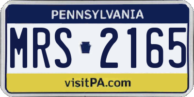 PA license plate MRS2165