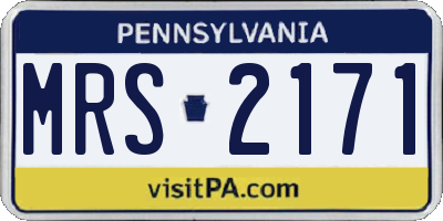 PA license plate MRS2171
