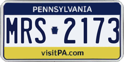 PA license plate MRS2173
