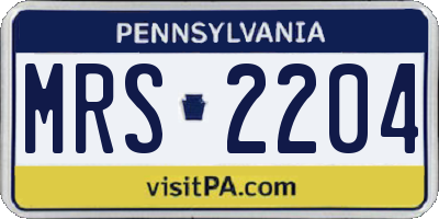 PA license plate MRS2204