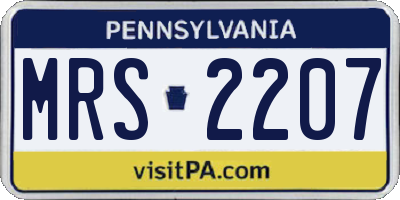 PA license plate MRS2207