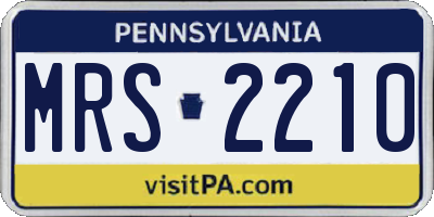 PA license plate MRS2210