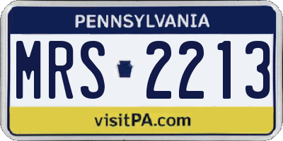 PA license plate MRS2213
