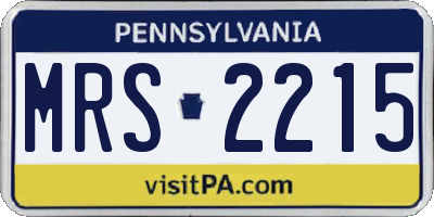 PA license plate MRS2215