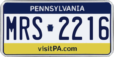PA license plate MRS2216