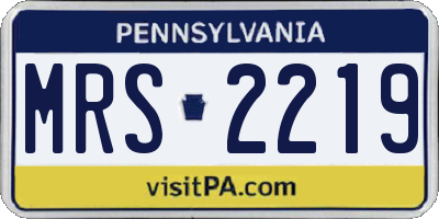 PA license plate MRS2219