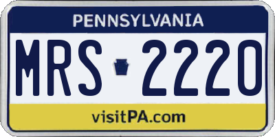 PA license plate MRS2220