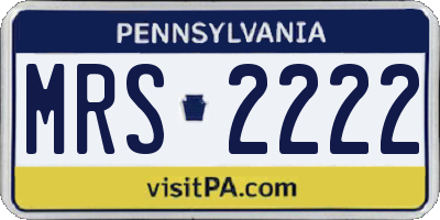 PA license plate MRS2222