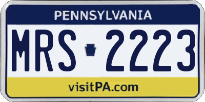 PA license plate MRS2223