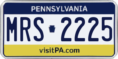 PA license plate MRS2225