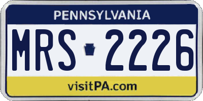 PA license plate MRS2226