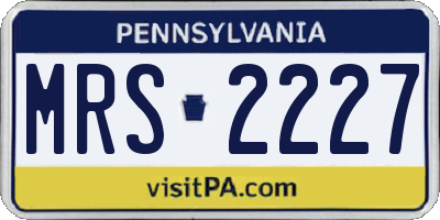 PA license plate MRS2227