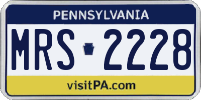 PA license plate MRS2228