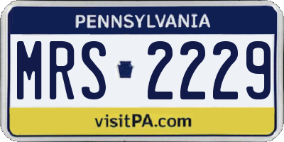 PA license plate MRS2229