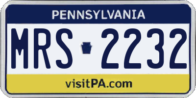 PA license plate MRS2232