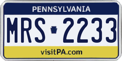 PA license plate MRS2233