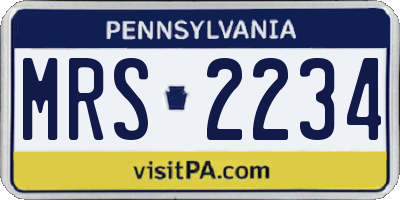 PA license plate MRS2234