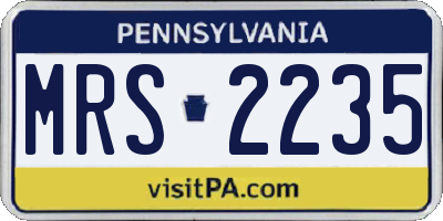 PA license plate MRS2235