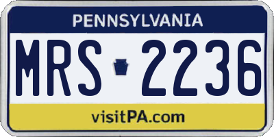 PA license plate MRS2236
