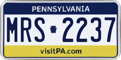 PA license plate MRS2237